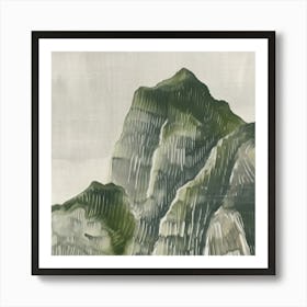 Japanese Watercolour Of Mount Nikko Shirane 1 Art Print