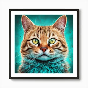 Cat With Green Eyes Art Print