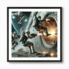 Asterian Astro Marauders Breaching Ships Art Print