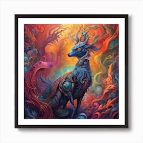 Mystical Deer Art Print