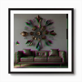 3d Rendering Of A Living Room Metal Wall Art Uk Art Print