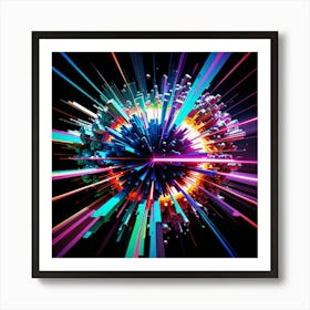 Laser Explosion Glitch Art 8 Art Print