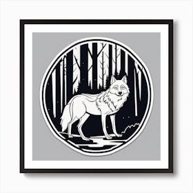 Wolf In The Woods 60 Art Print