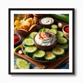 Dips And Chips Art Print