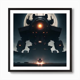 Giant Robot In The Night Art Print