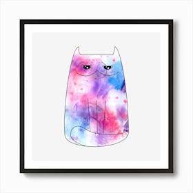 Watercolor Cat Art Print