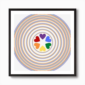 Hearts Rainbow Equality Art Print