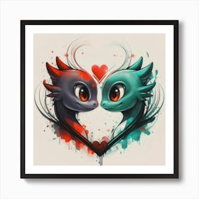 Love Dragons Art Print