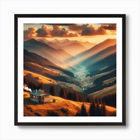 Sunset In The Mountains 9 Art Print