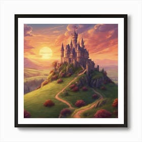 Castle At Sunset 1 Art Print