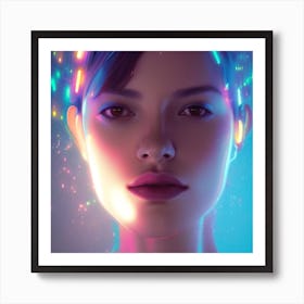 Neon Girl Art Print