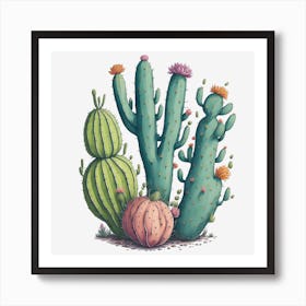 Watercolor Cactus Art Print