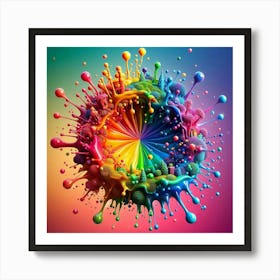 Colorful Paint Splash Art Print