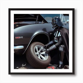 Darth Vader Changes His Tire Star Wars Art Print Art Print