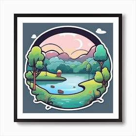 Landscape Sticker 6 Art Print