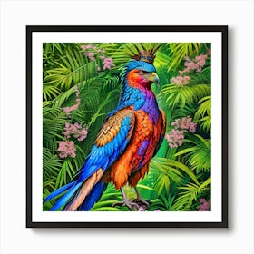 Colorful Parrot In The Jungle 3 Art Print