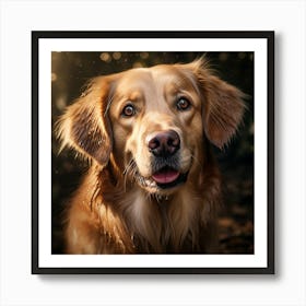 Golden Retriever Dog Portrait Art Print