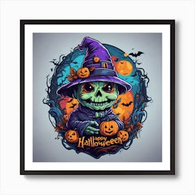 Happy Halloween Witch Art Print