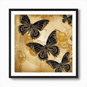 Steampunk Butterflies 6 Art Print