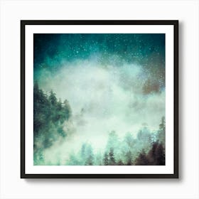 Night In The Forest Mystical Adventure Art Print