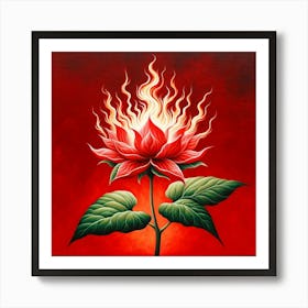 Lotus Flower On Fire 1 Poster