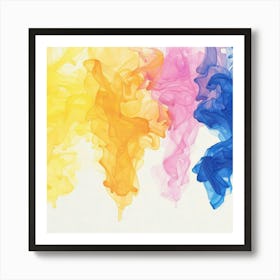 Rainbow Ink Smoke Art Print