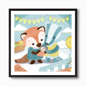 Welcome Baby Square Art Print