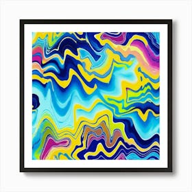 Color electrical waves Art Print