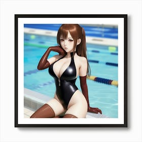 Sexy Girl In Swimsuit Art Print