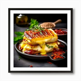 Grilled Cheese Sandwich On A Plate Art Print