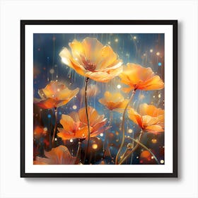 Poppies In The Rain Art Print