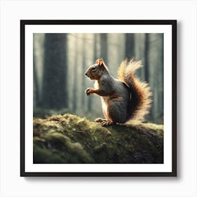 Squirrel In The Forest 48 Art Print