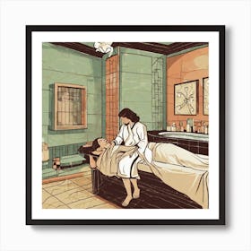 Woman Getting A Massage 1 Art Print