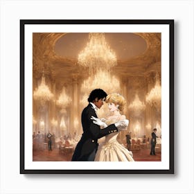 Princess Diana dancing with Michael Jackson Art Print