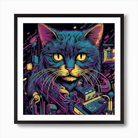 Cat In A Box Art Print