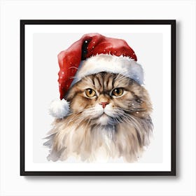 Santa Claus Cat Art Print