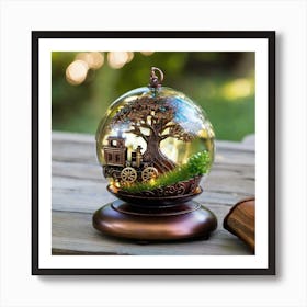 Tree In A Glass Globe Art Print