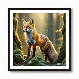 Red Fox In The Forest 46 Art Print