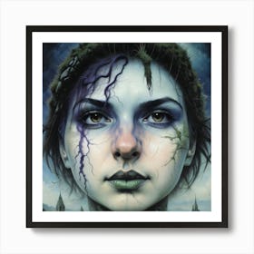 Girl With Green Eyes Art Print