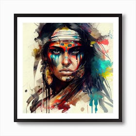 Powerful American Native Woman  #2 Art Print