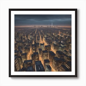 Cityscape At Night Art Print