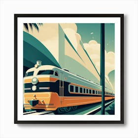 Train On The Tracks Art Print