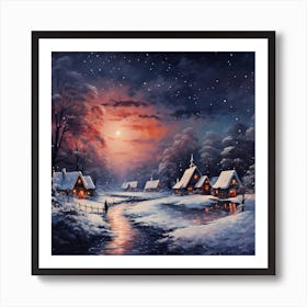 Cozy Retro Yule Dreams 1 Art Print