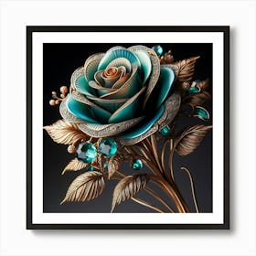 Emerald Rose 2 Art Print