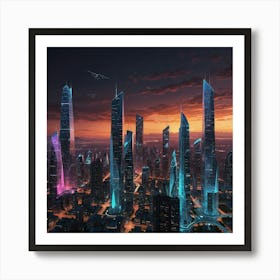 Futuristic Cityscape 7 Art Print