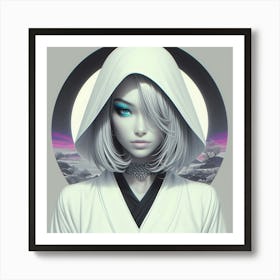 Asian Girl With Blue Eyes 1 Art Print