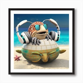 Turtle On The Beach 1 Art Print