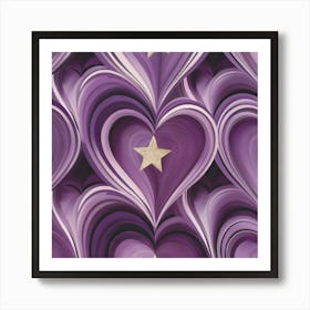 Purple Hearts Art Print