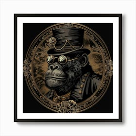 Steampunk Gorilla 25 Art Print