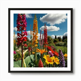 Colorful Flowers In A Garden Art Print